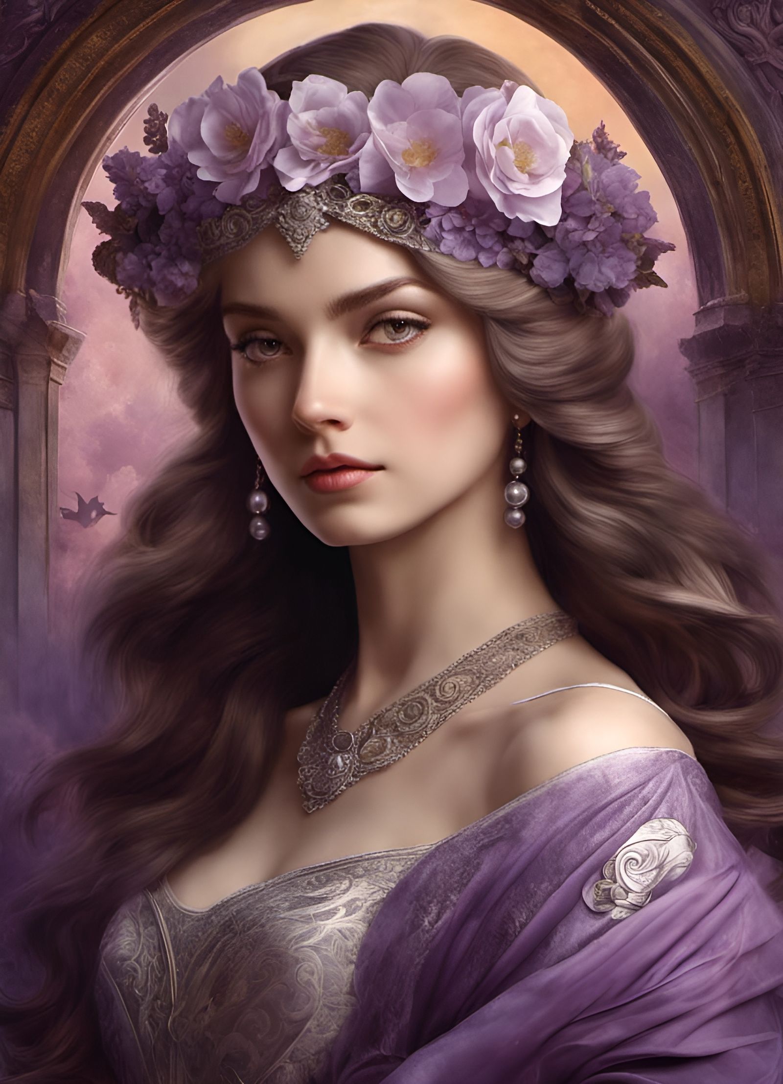 Renaissance Girl in Mystical Pose: Fantasy Concept Art