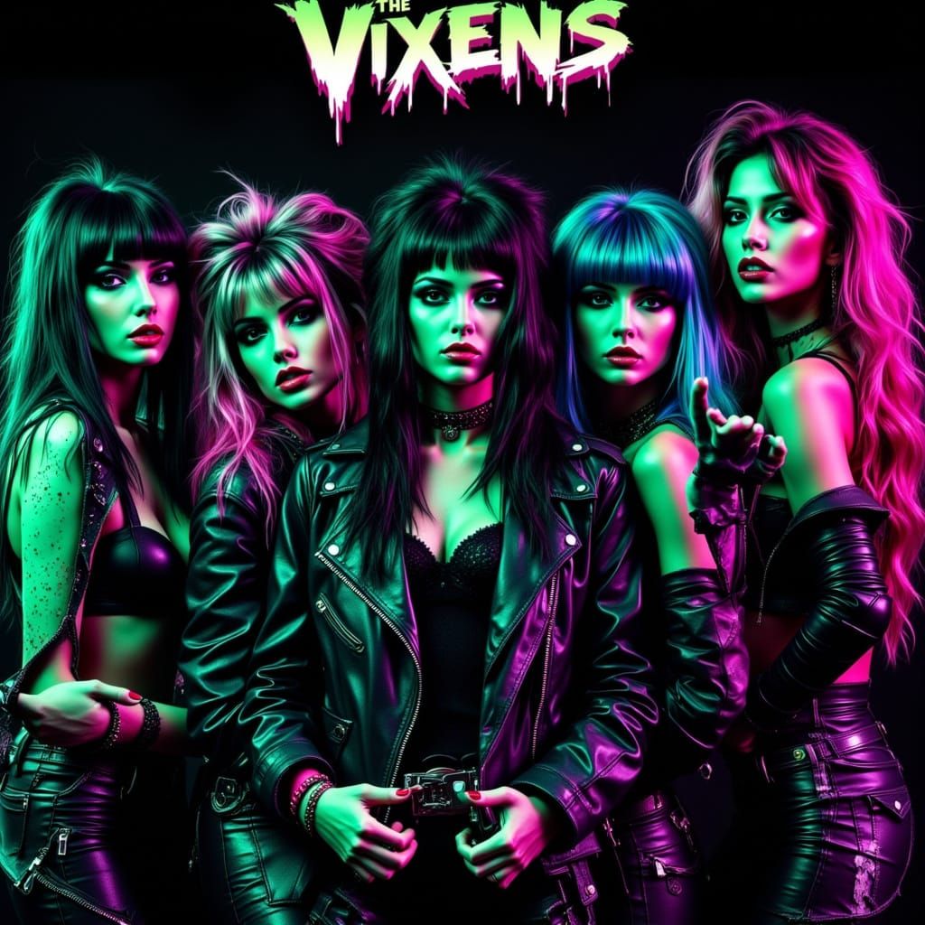 Grunge Album Cover Art with Rock Star Females