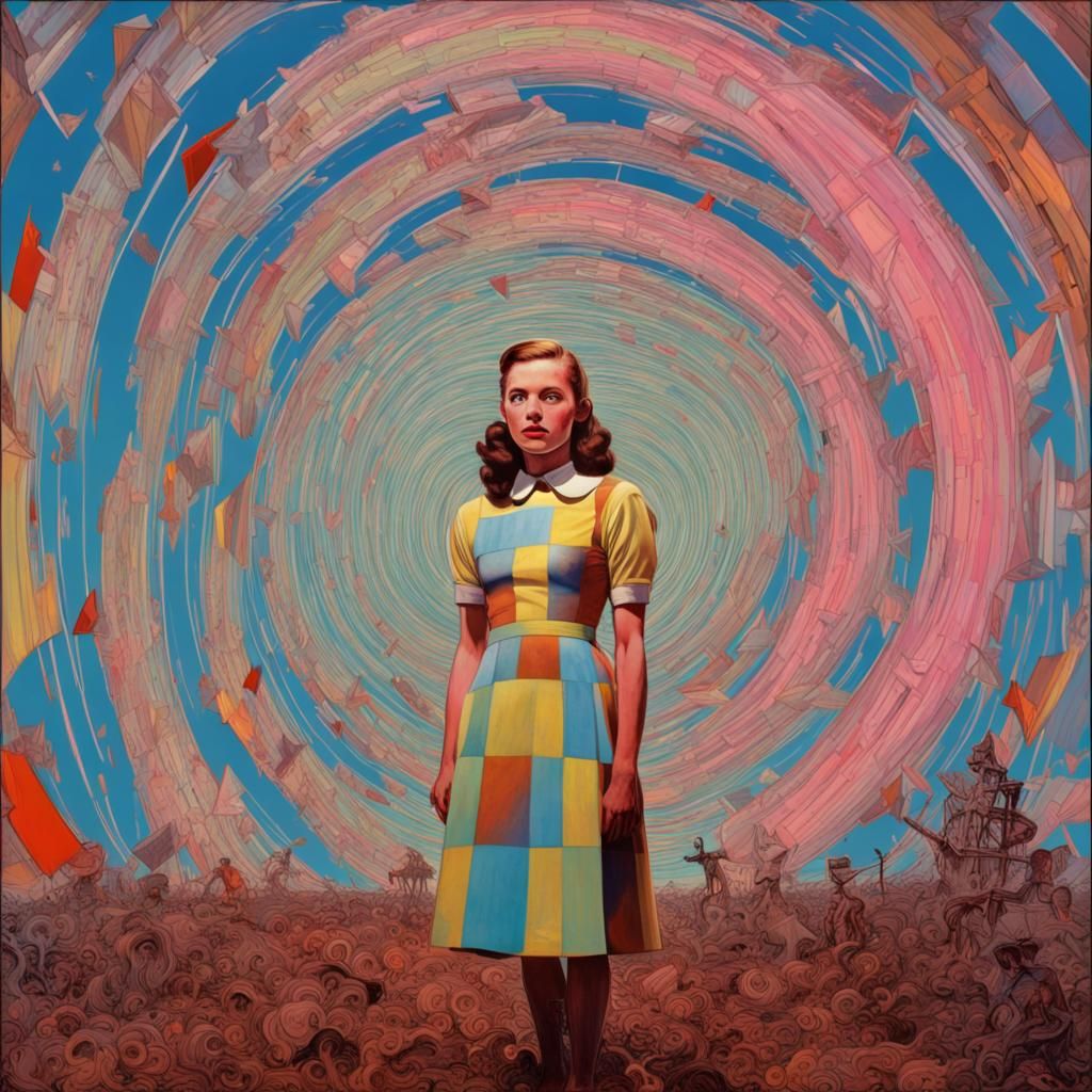 Dorothy Gale in Psychedelic Tornado Artwork