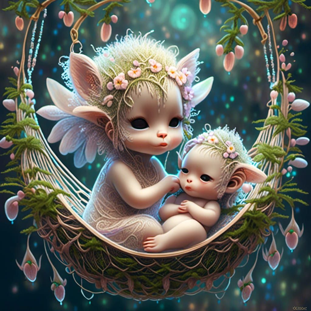 Elven Twins in Orchid Treehouse: Hyperrealistic AI Art