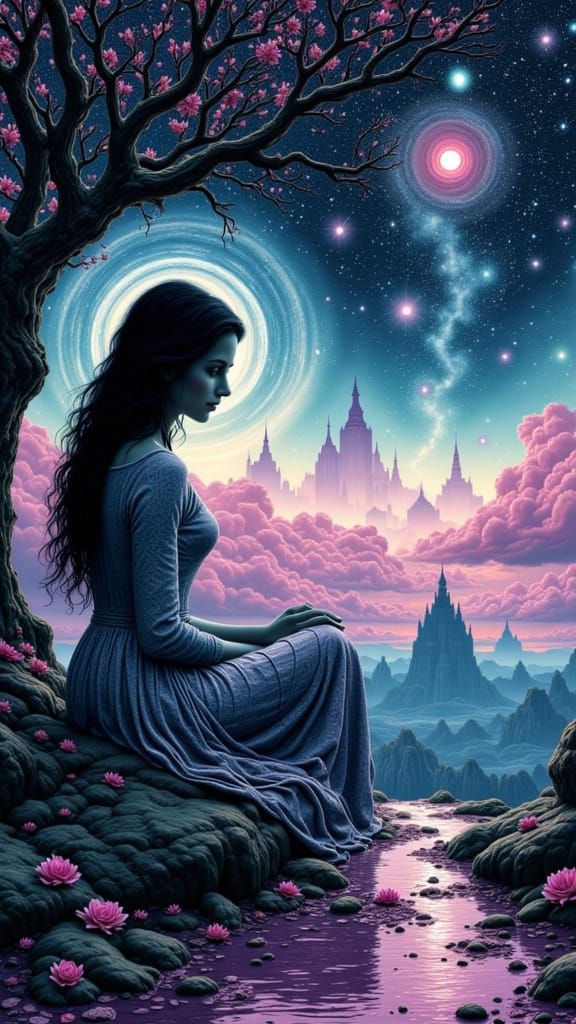 Gothic Lady Whispers in Galactic Fibonacci Evolution