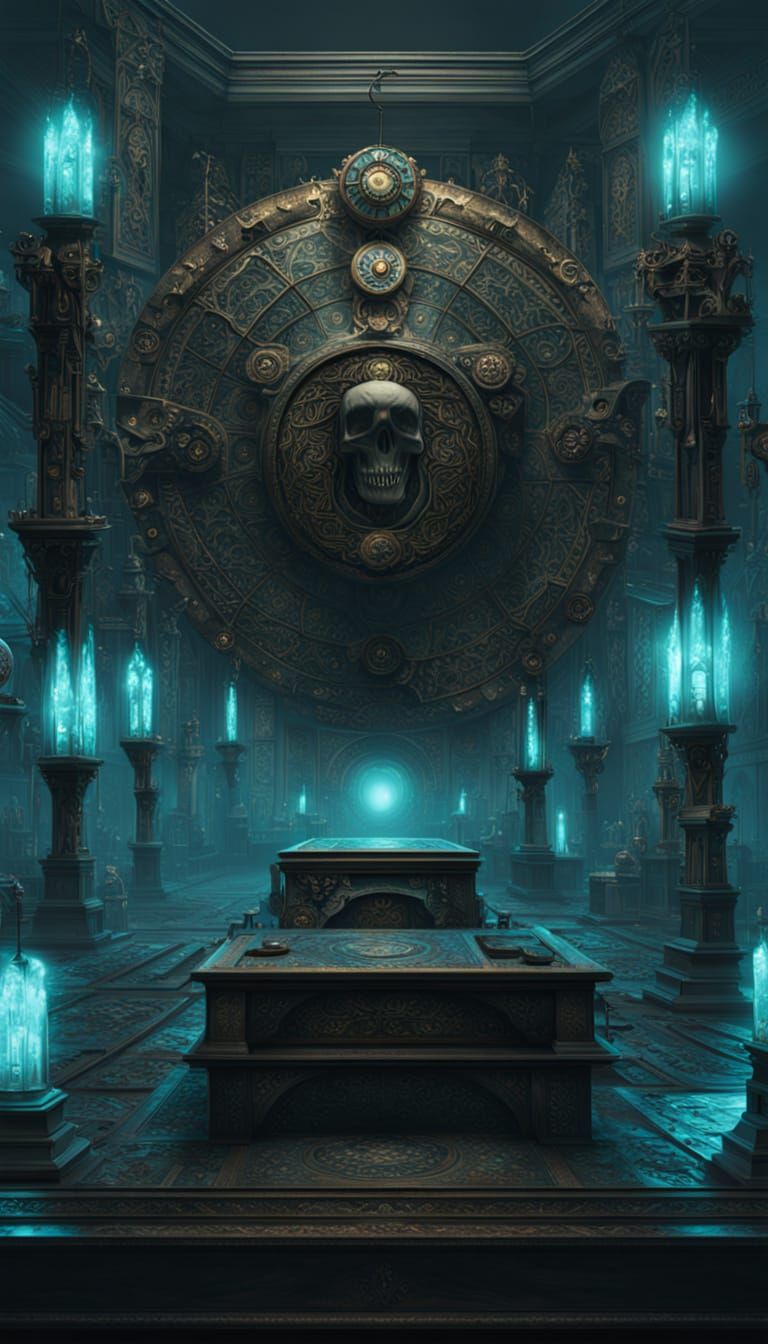 Biomechanical Treasure Vault Adrift in Space