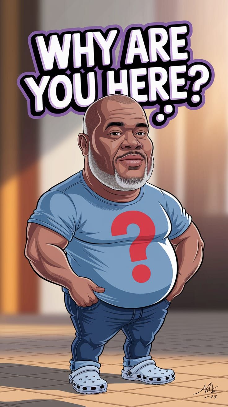 Humorous Caricature with Question Mark T-Shirt