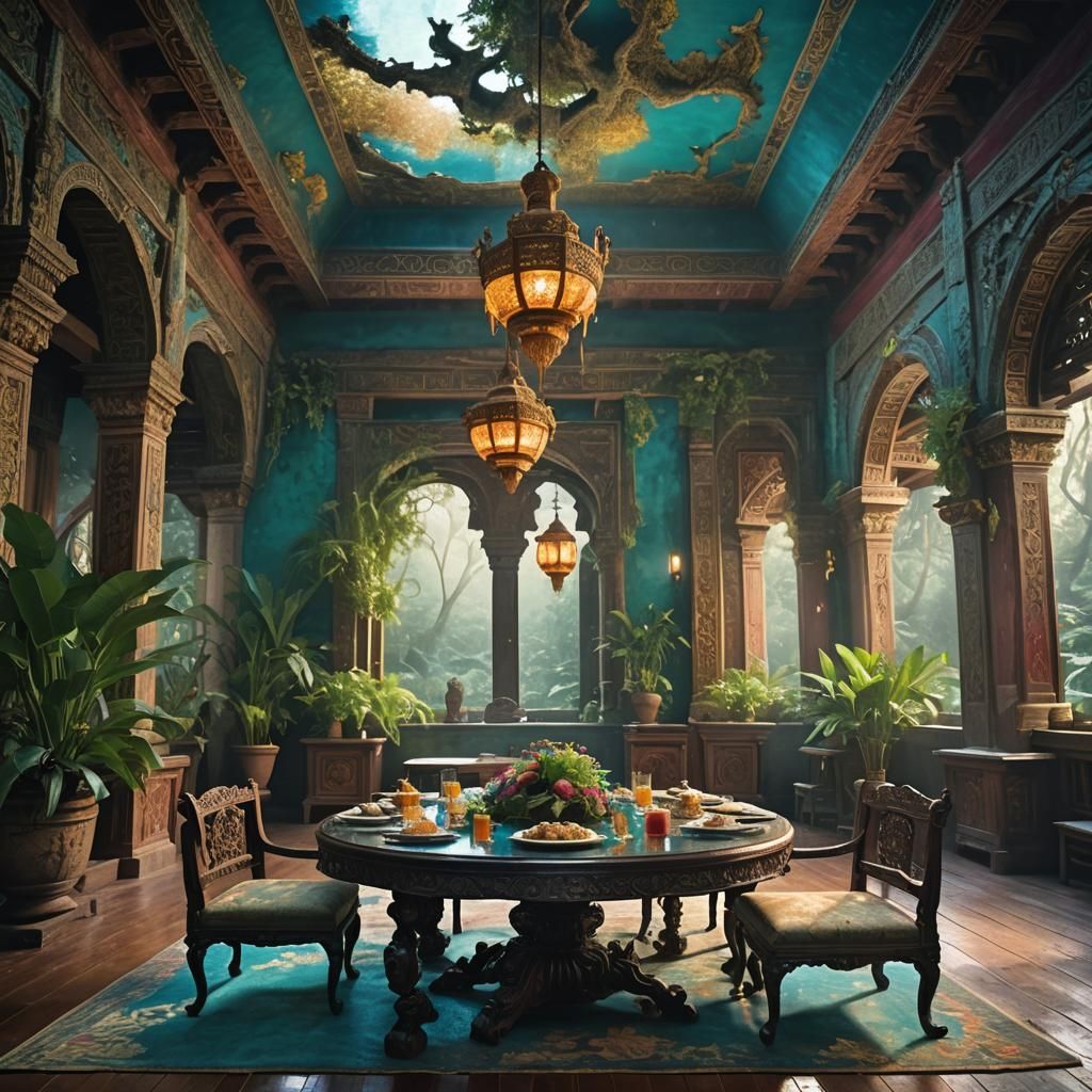 Fried Rice in Mystical Temple Dining Hall