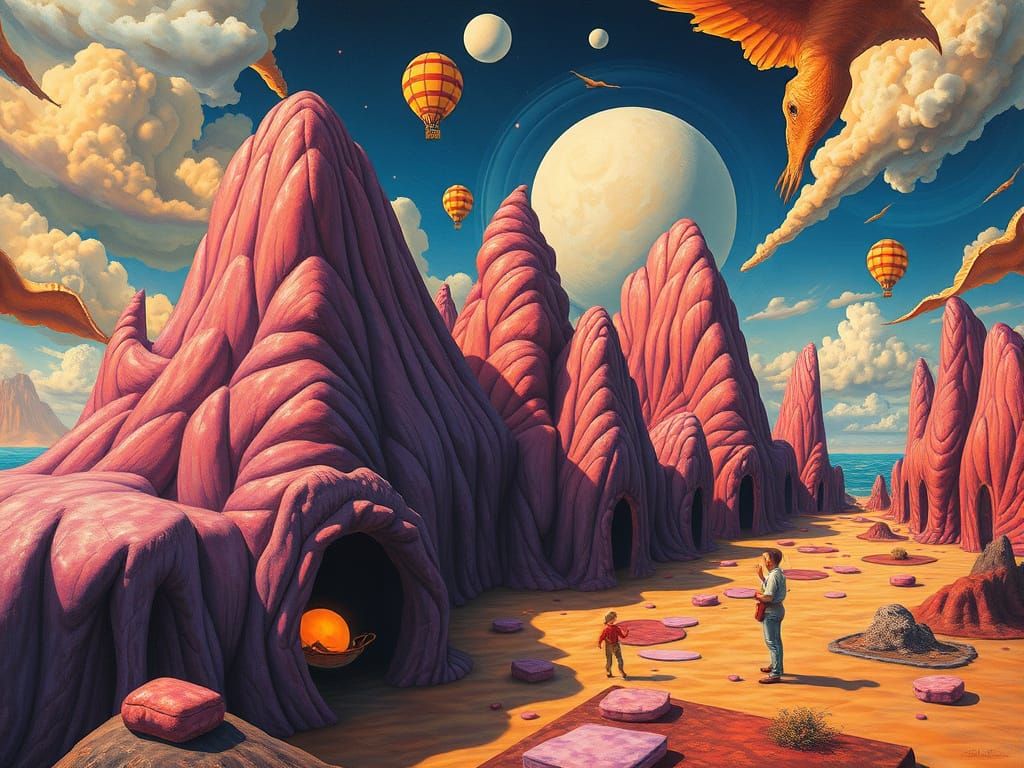 Surreal Dreamscape Blending Reality and Fantasy
