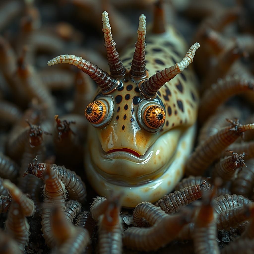 Sinister Sea Slug: A Wildlife Horror Image