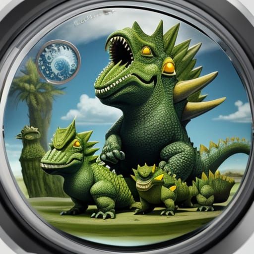 Zany Scientist Studies Mini Dinosaurs Under Comical Microsco...