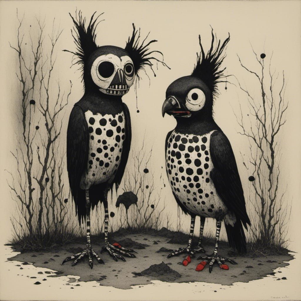 Abstract Gothic Birds in Flight