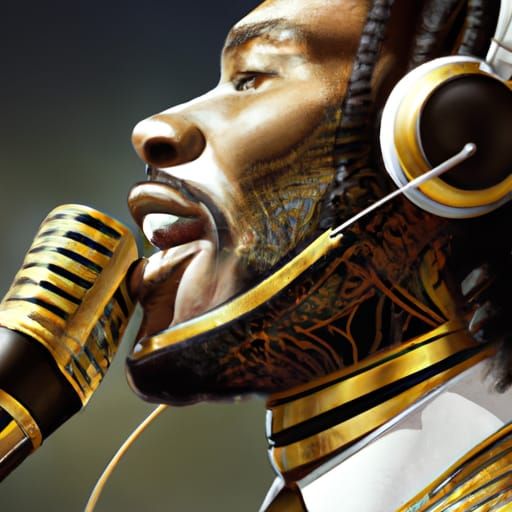 Singer in Gold Suit, Hyperdetailed Portrait