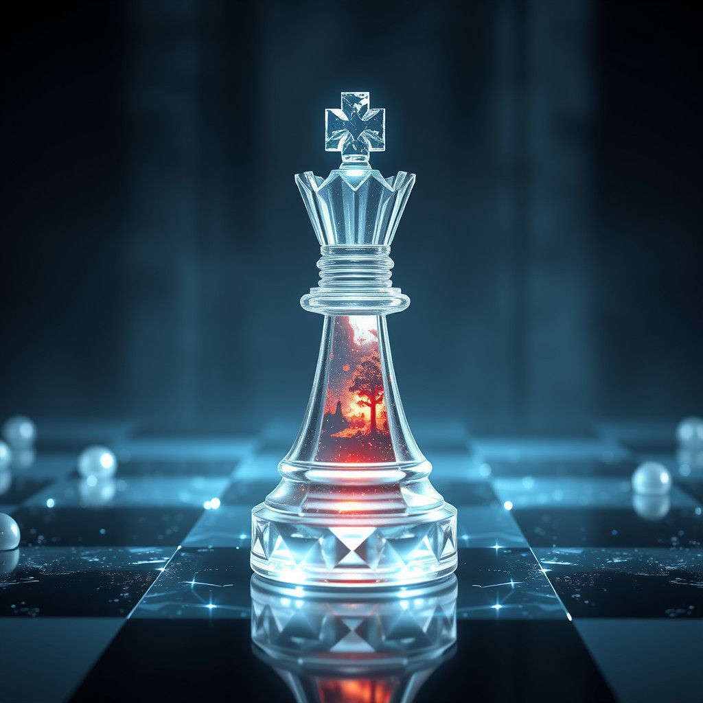 Holographic Chess Piece with Ethereal Glow