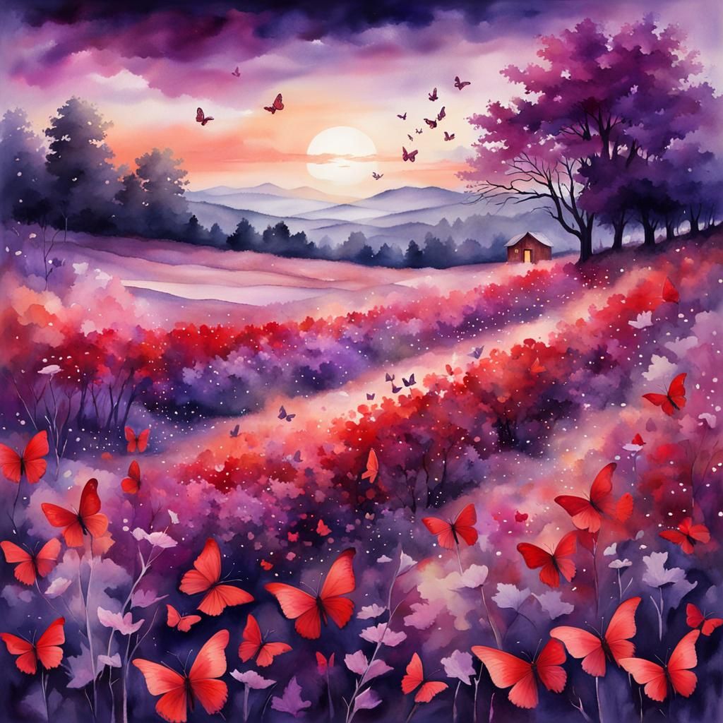 Merveilleux paysage à l'aquarelle