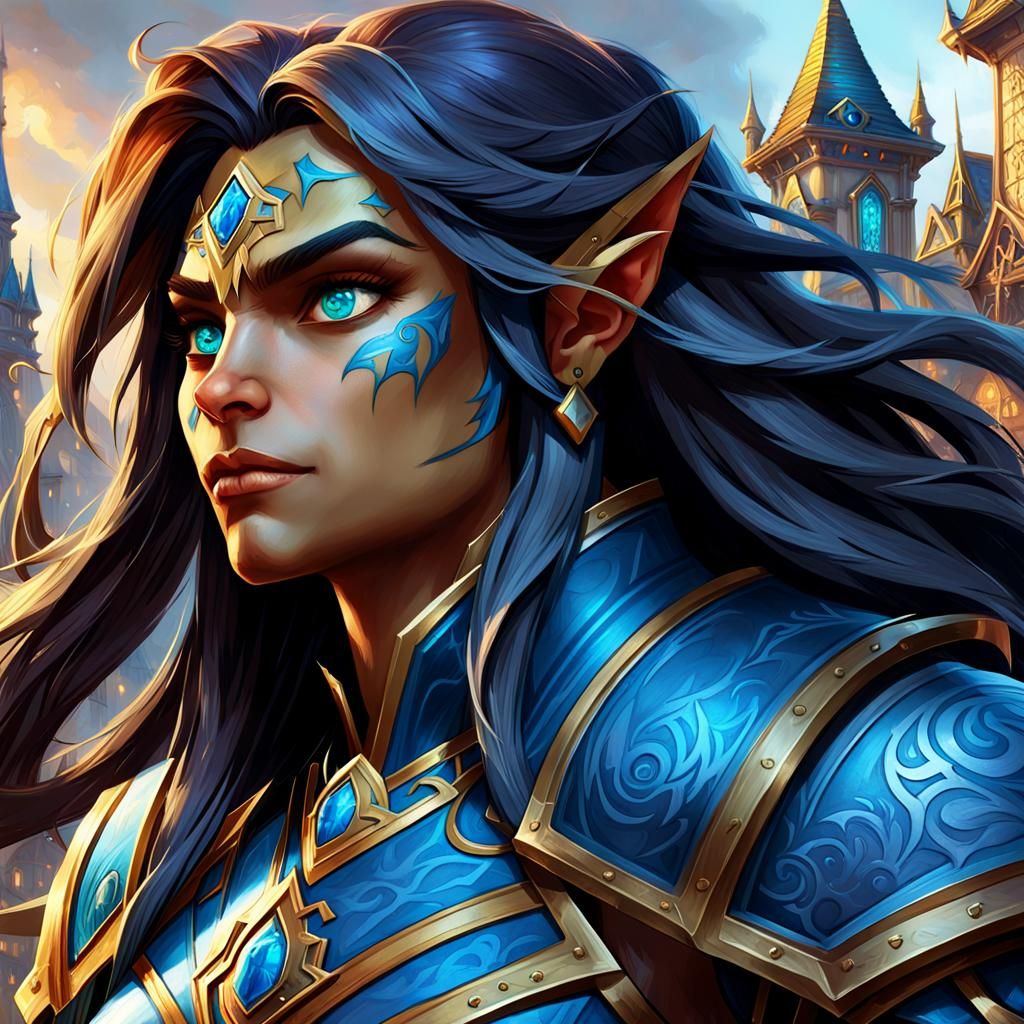 Stormwind Citizens Portrait in Hyperdetailed Digital Art