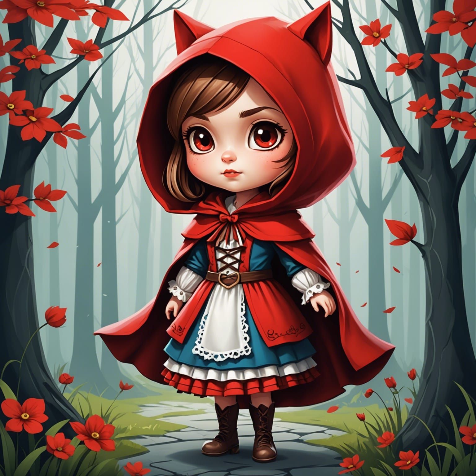 Chibi Little Red Riding Hood Illustration