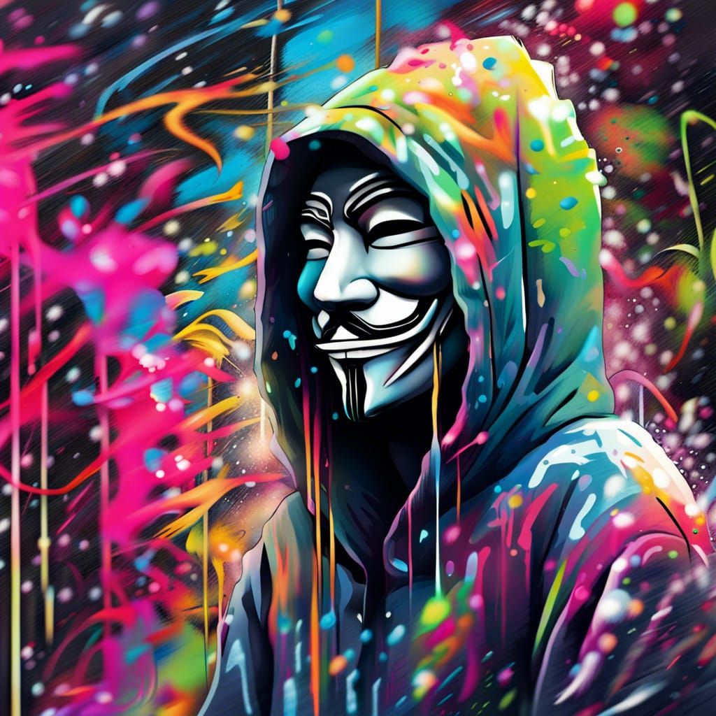 Anonymous Avatar in Graffiti Splash Art Style