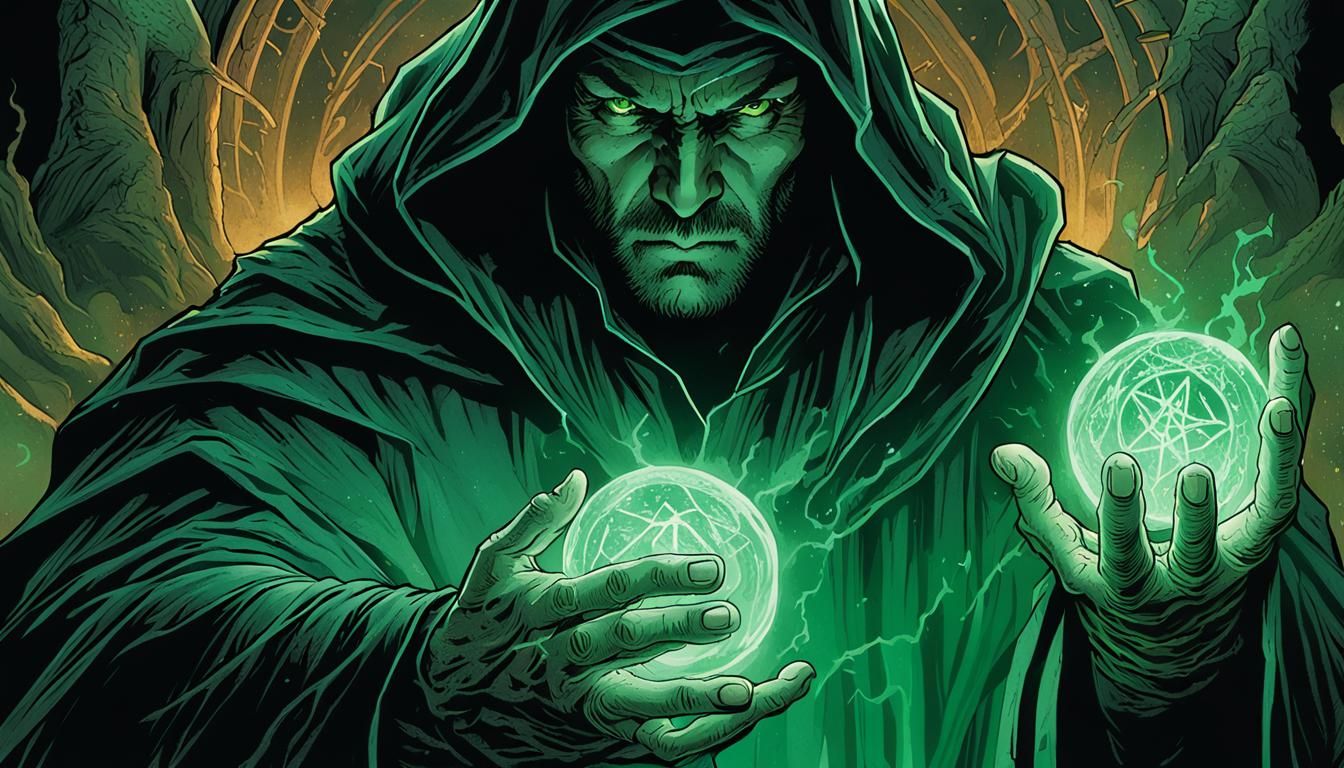 Dark Fantasy Sorcerer Casting Black Magic