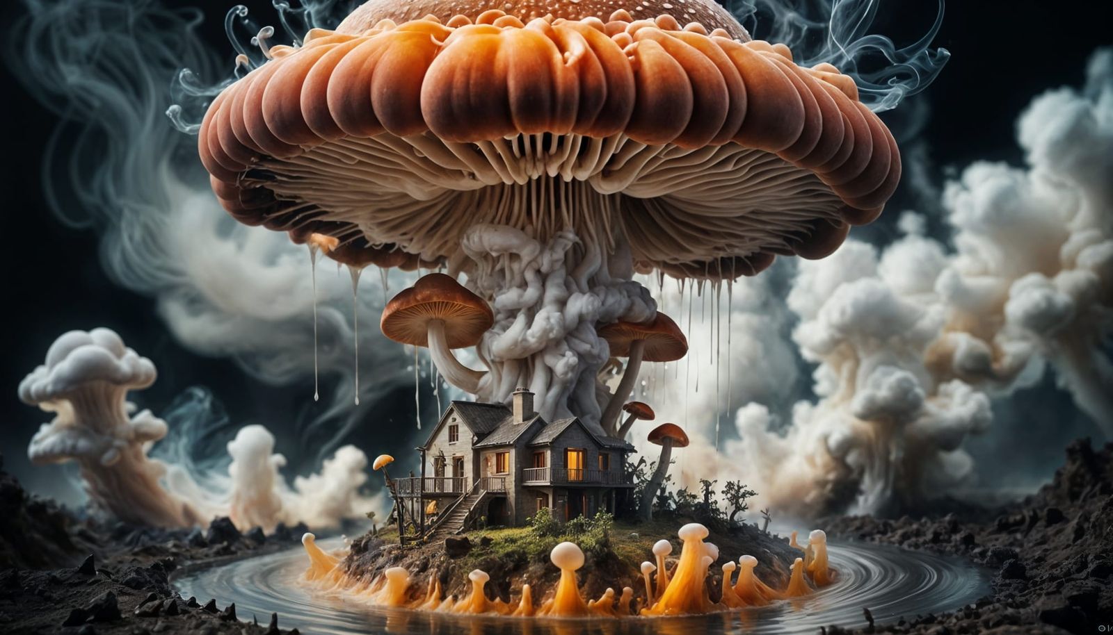 Surreal Mushroom Cloud in Dali Style