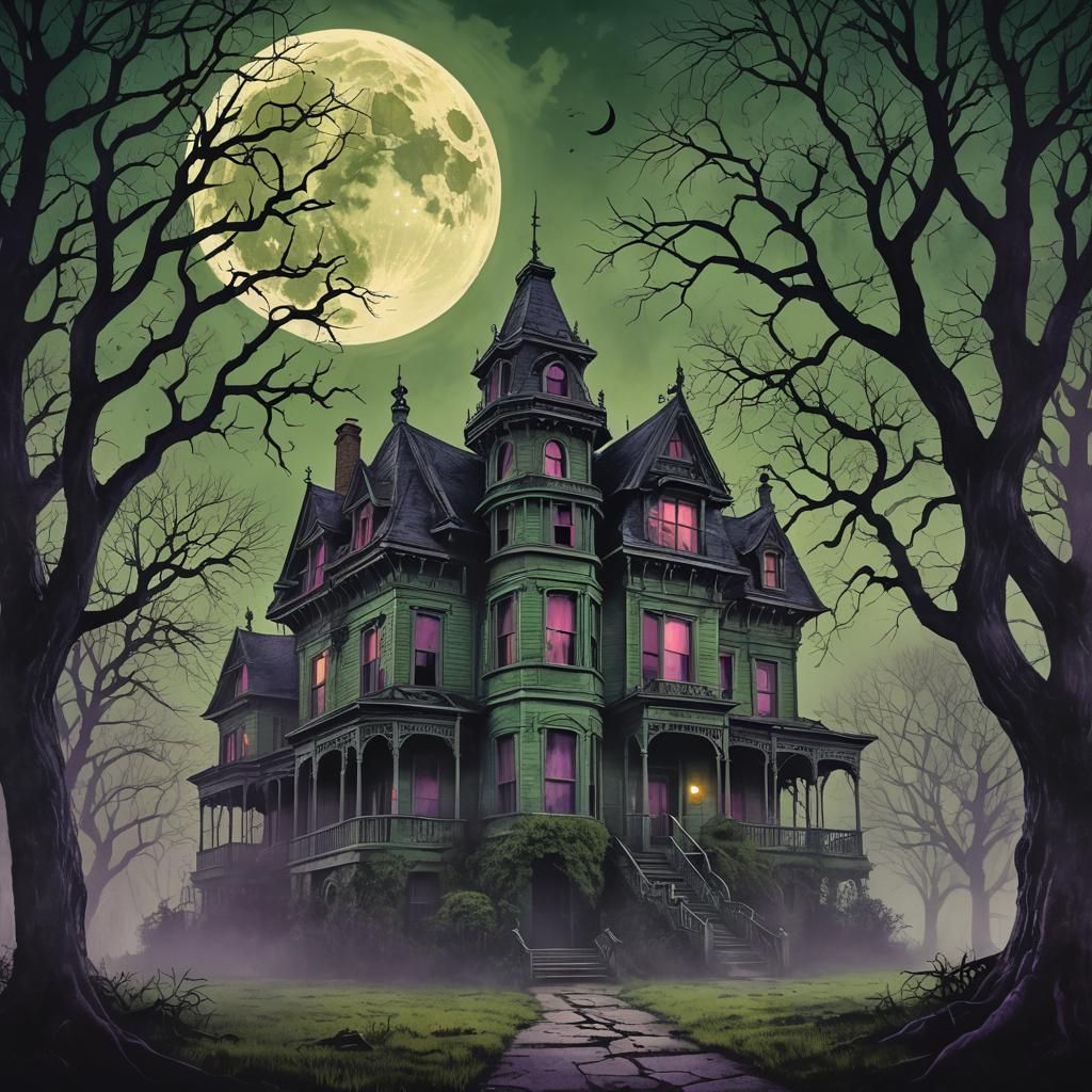 Vintage Horror Movie Poster of Haunted Mansion