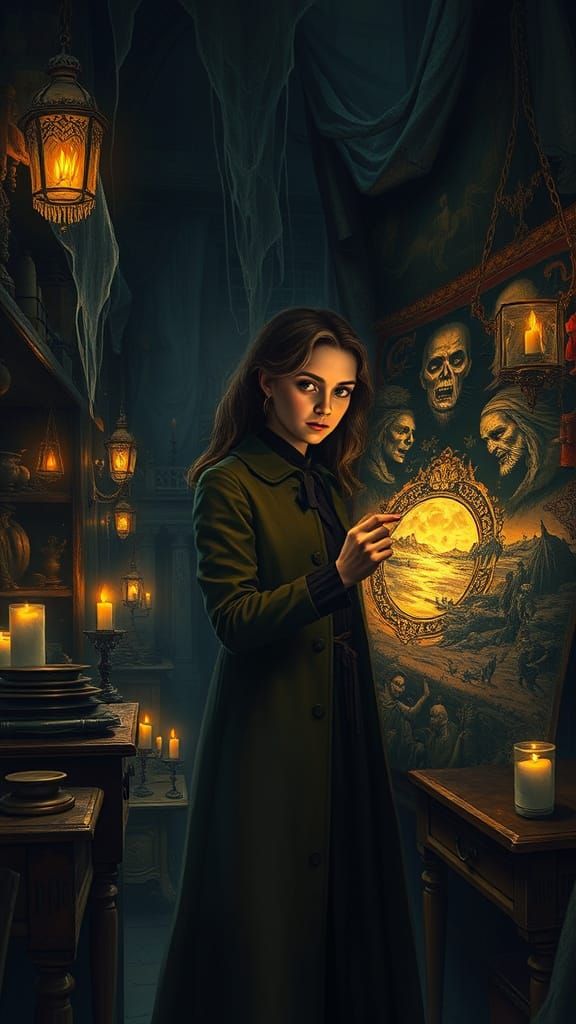 Mysterious Flea Market Scene in Victorian Style