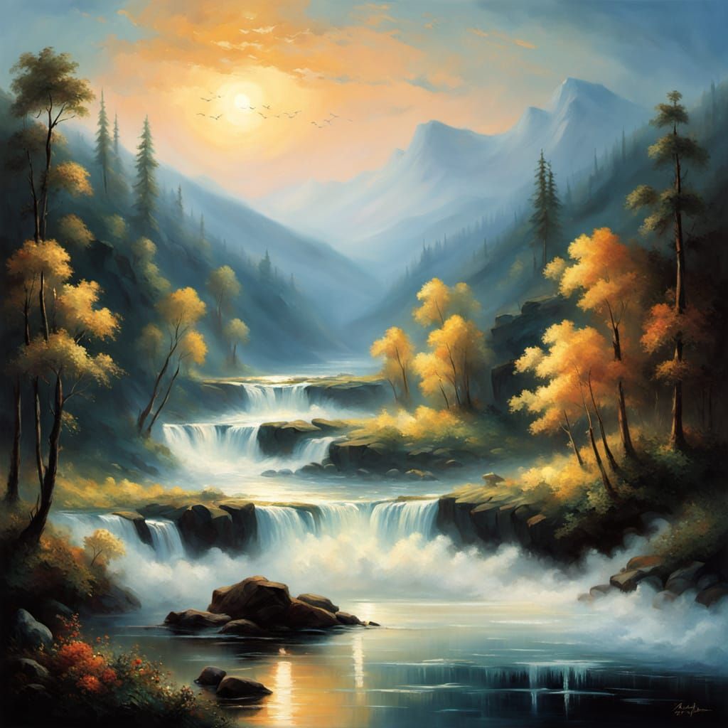 Surreal Ukrainian Landscape with Rolling Hills and Lush Fore...