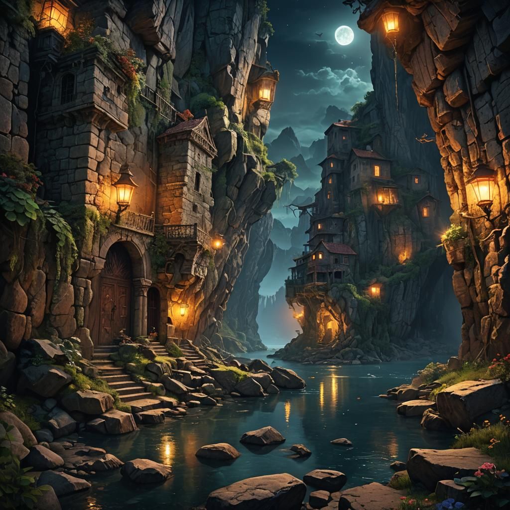 Mysterious Summer Night: A Detailed Matte Painting