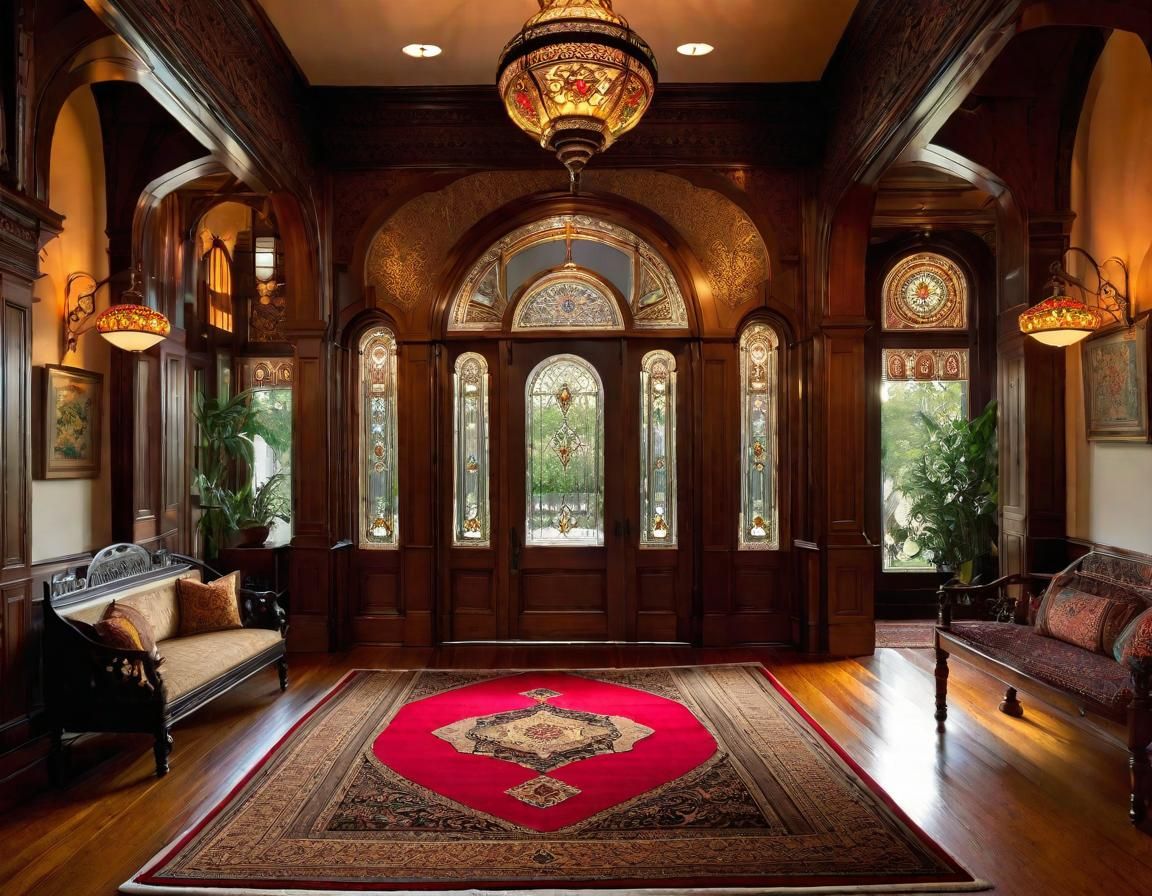 Victorian Foyer: Antique Charm in Magic Hour Light