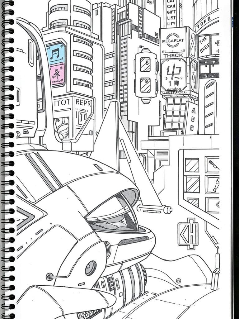 Cyberpunk Cityscape Inspired by Zaha Hadid and Syd Mead