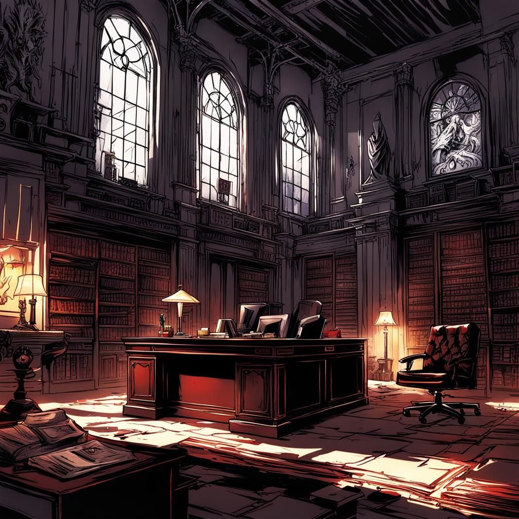 Dante's Office in Anime Style