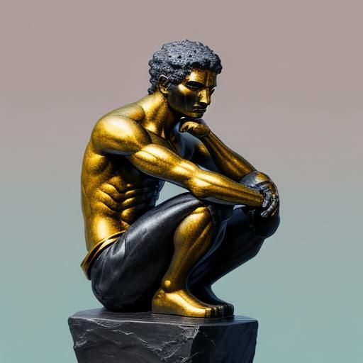Abstract Thinker Painting in Boticceli Style