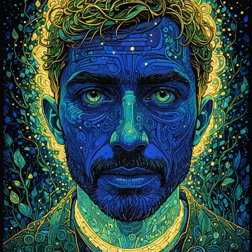 Vivid Portrait in Contemporary Surrealist Style