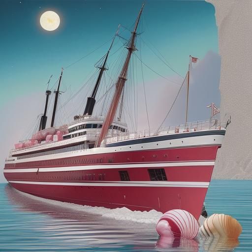 Titanic's Illuminated Collision: A Fairy Painting