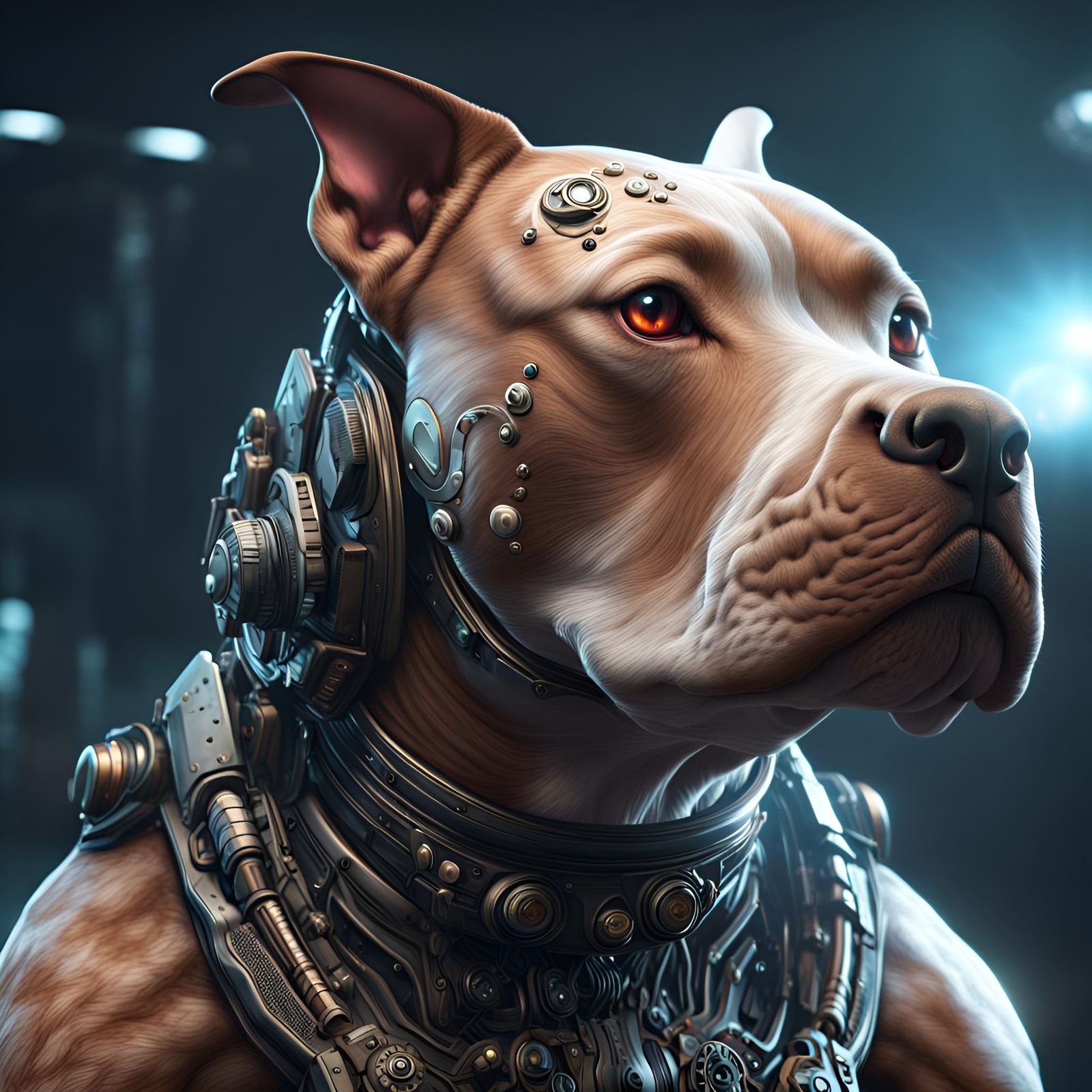 Pit Bull Dog in Alien Space Costume