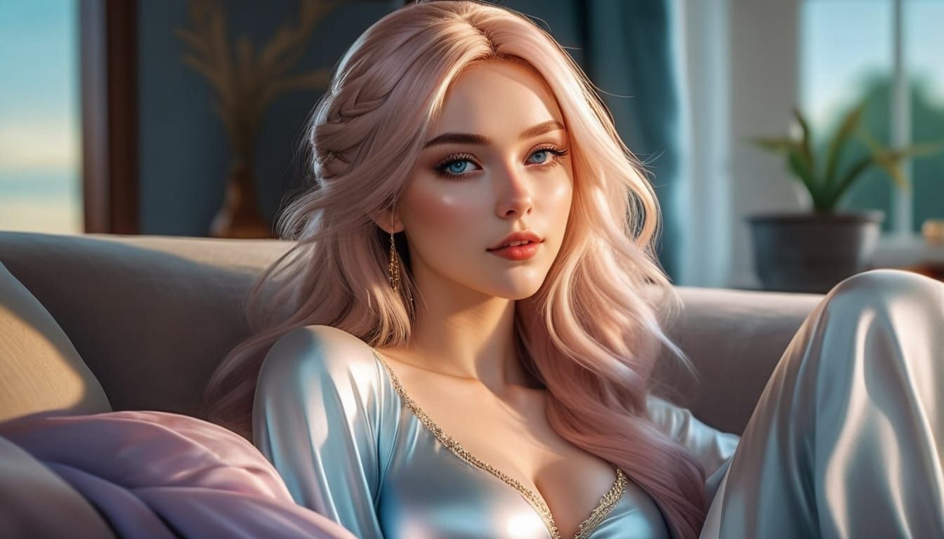 Ice Elf Femme Fatale in Anime Style