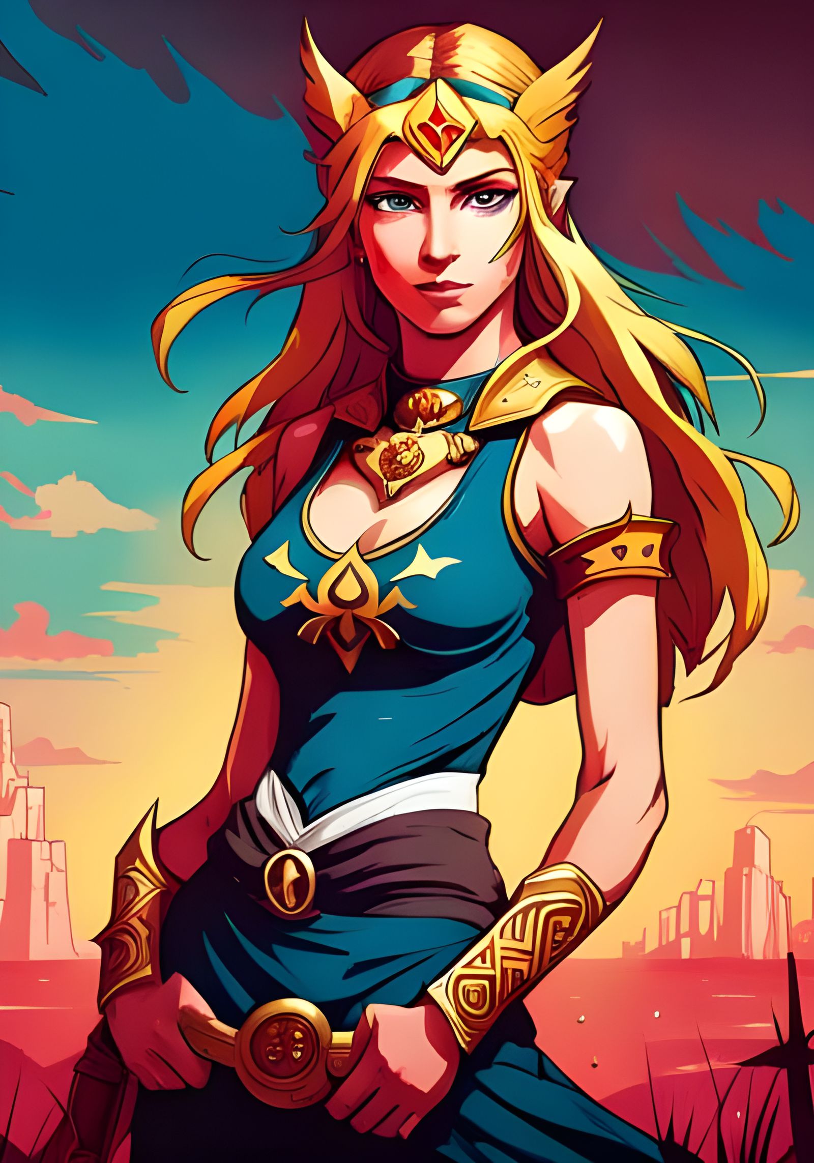 Punk Rock Princess Zelda at the Beach