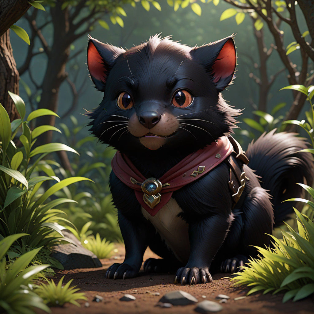 Realistic Anime Style Tasmanian Devil Pokémon Burrow Guard