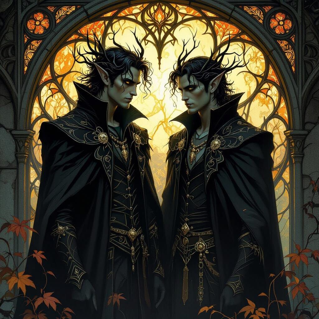 Dark Fae in Stained Glass, Changeling Style