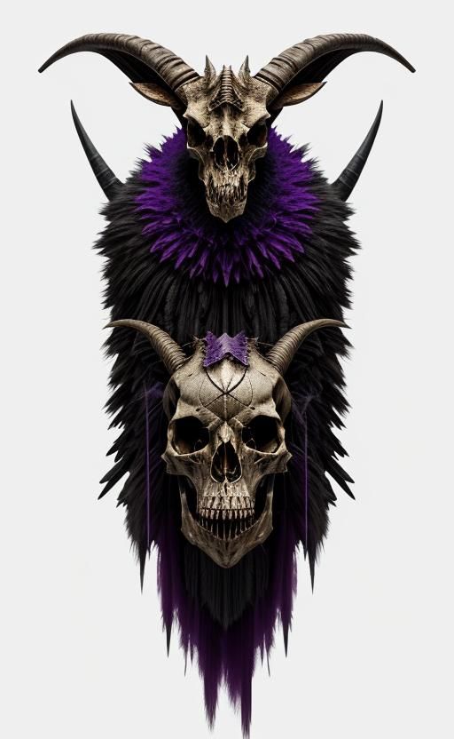 Goat Skull Mask Creature in Cyberpunk Style