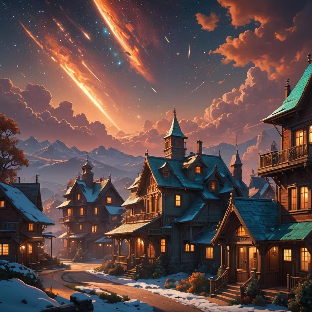 Anna Kendrick and Comet in Twilight Sky