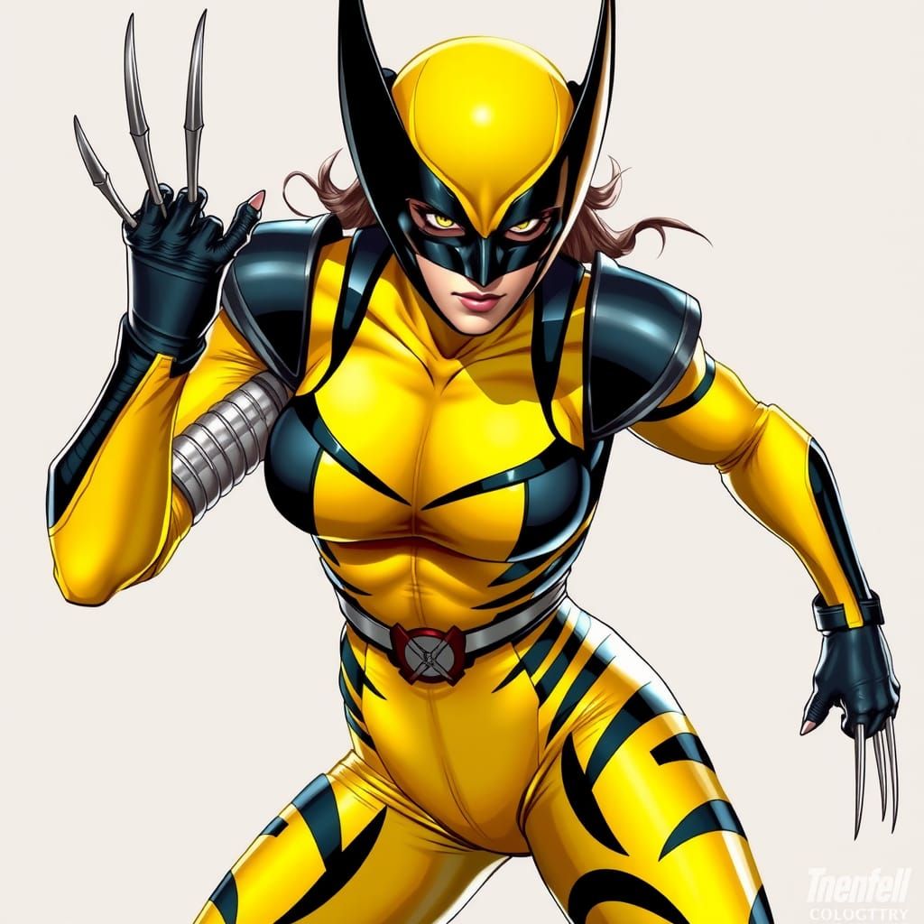 Heroic Wolverine in Dynamic Comic Book Style