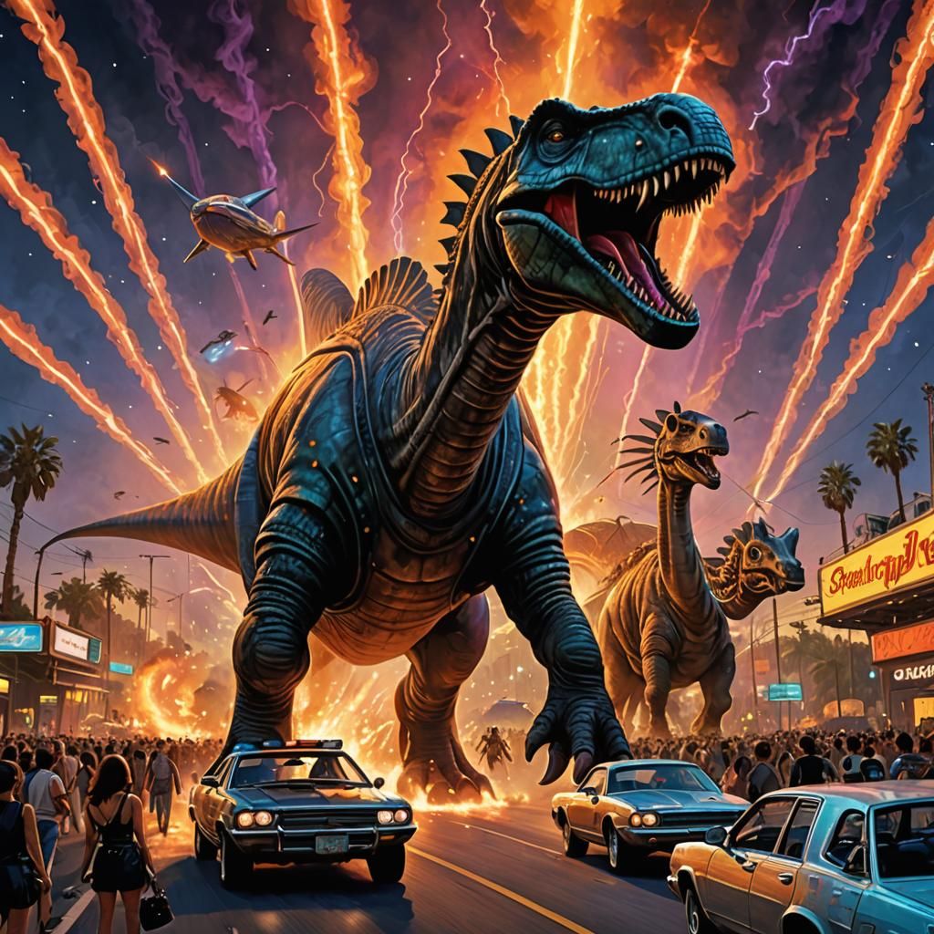 Brontosaurus Rex Rock Album Cover on Sunset Blvd