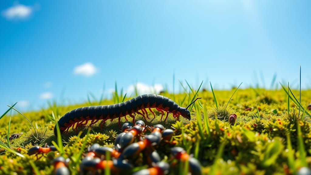 Millipede Enters Ant Nest in Photorealistic Detail