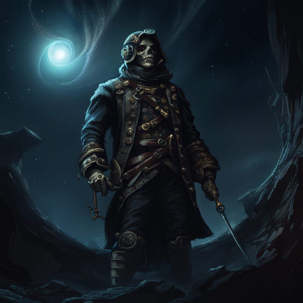 Scary Space Pirate in UHD Realistic Photo