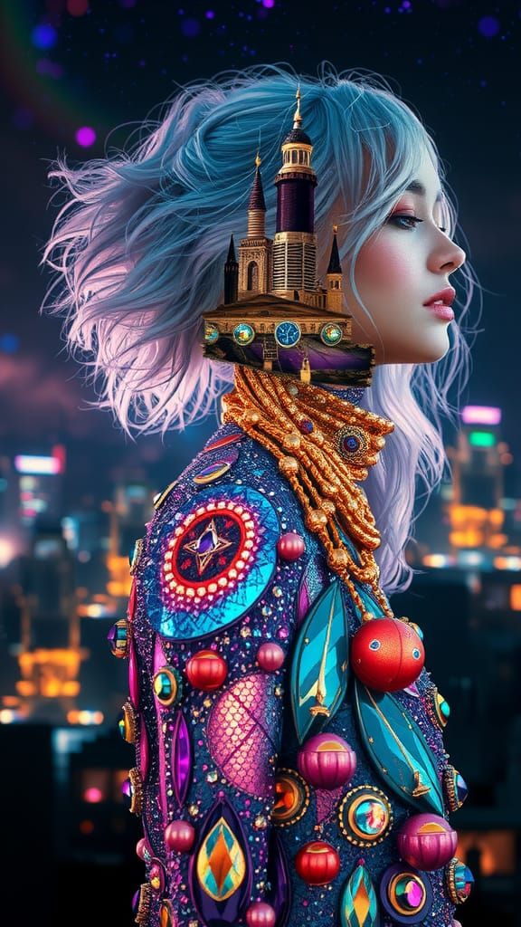 Galactic Dream: Double Exposure Fantasy Art