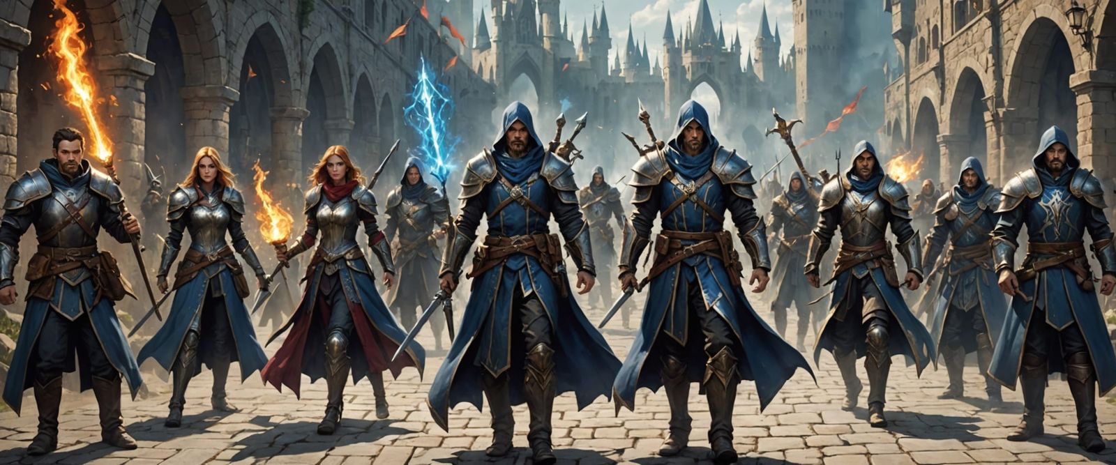 Mages and Warriors in Epic Fantasy Battle