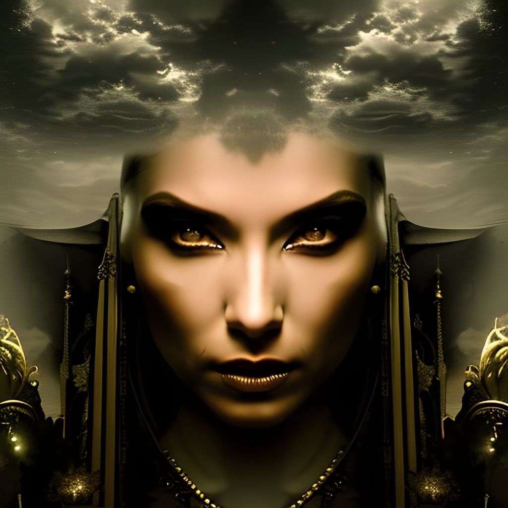 Epic Goddess of Nighttime in Digital Matte Painting