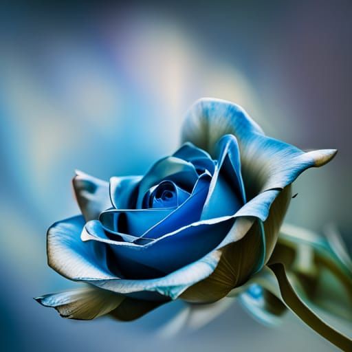 Melting Chrome Metallic Blue Roses Bouquet