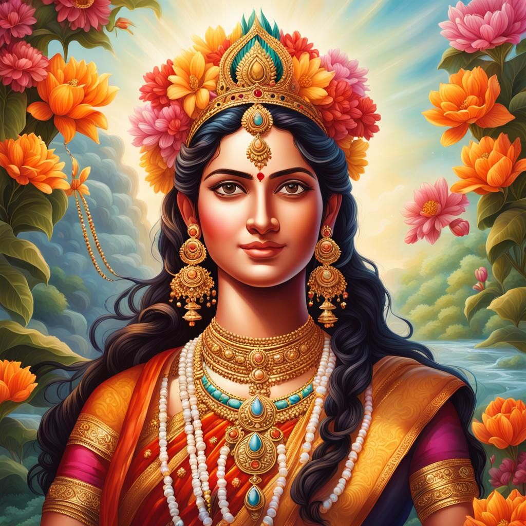 Mata Parvati: Hyperrealistic Portrait of the Hindu Goddess