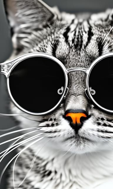 Bitcoin Cat with Sunglasses in Hyperrealistic Style