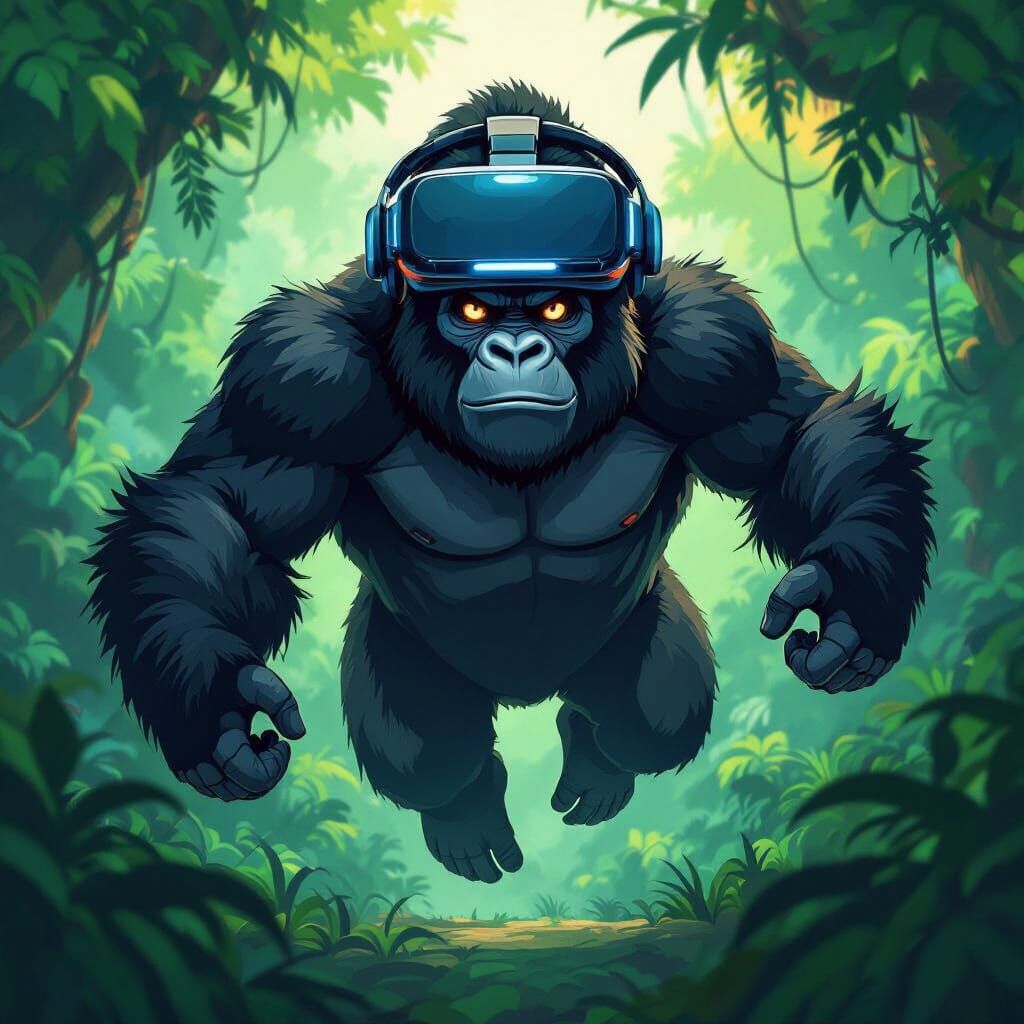 Gorilla VR Explorer in Vibrant Jungle