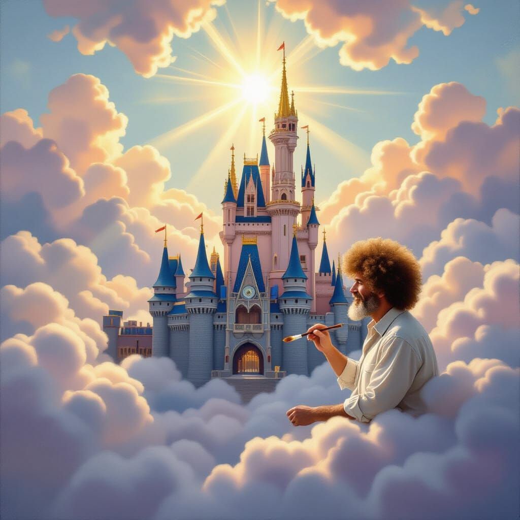 Bob Ross Castle in Heavenly Clouds