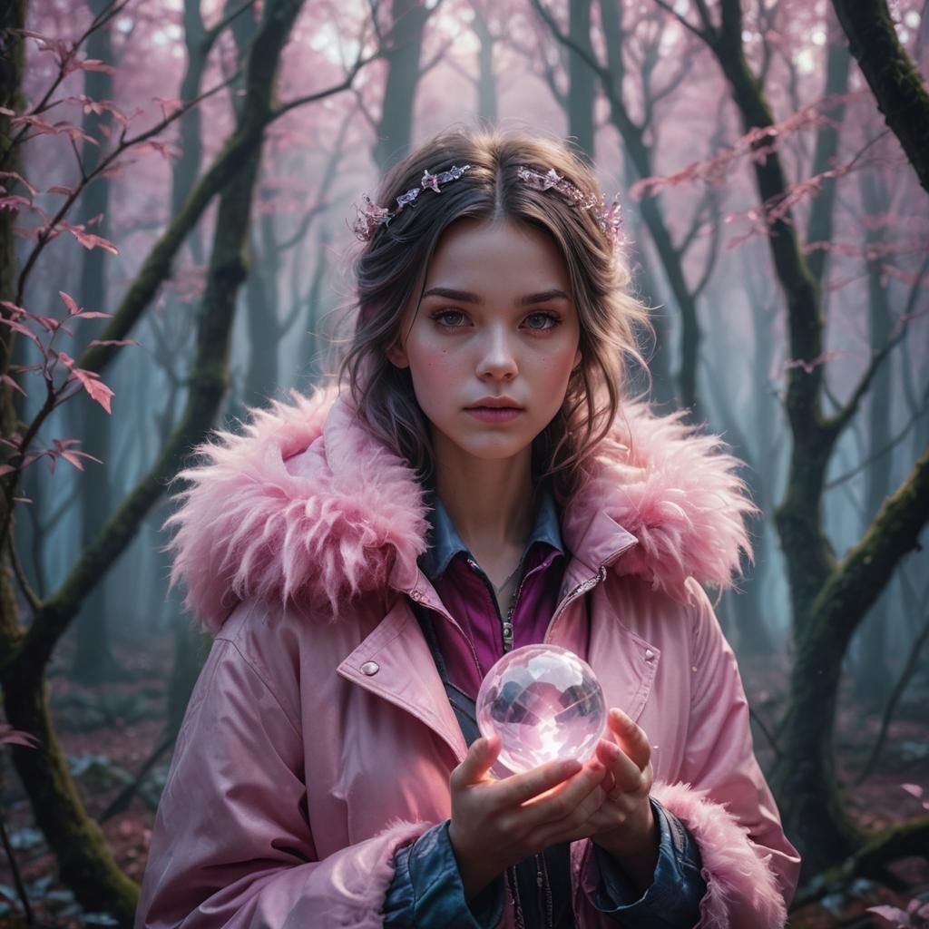 Mystical Forest Girl Portrait in Dark Fantasy Style